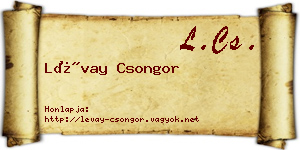 Lévay Csongor névjegykártya